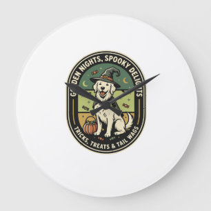 Halloween Golden Retriever Spoker Nachtclub Grote Klok