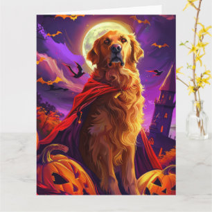 Halloween Golden Retriever Vampire Pumpkins eng Kaart