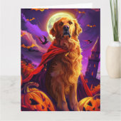 Halloween Golden Retriever Vampire Pumpkins eng Kaart (Voorkant)