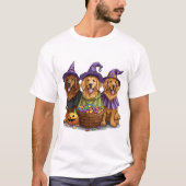 Halloween Golden Retriever Witch Dogs T-shirt (Voorkant)