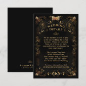 Halloween Golden Skeletons Wedding Details Kaart (Voorkant / Achterkant)