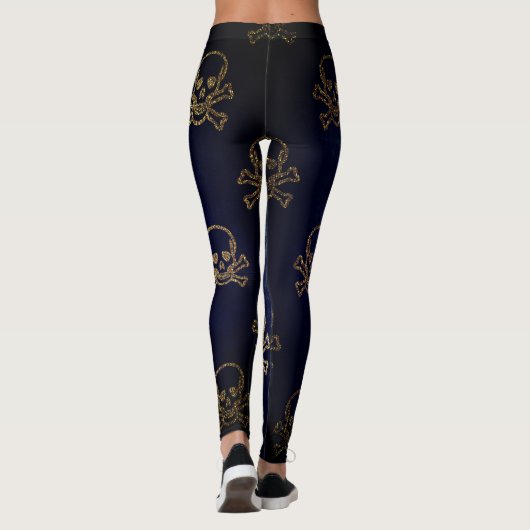 Halloween Golden Skulls Leggings (Achterkant)