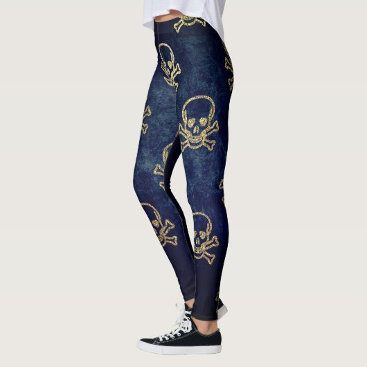 Halloween Golden Skulls Leggings (Links)