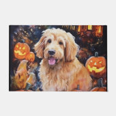 Halloween Goldendole met pompoenen eng Deurmat (Voorkant)