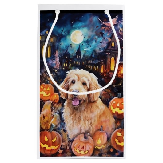 Halloween Goldendole met pompoenen eng Klein Cadeauzakje (Achterkant)