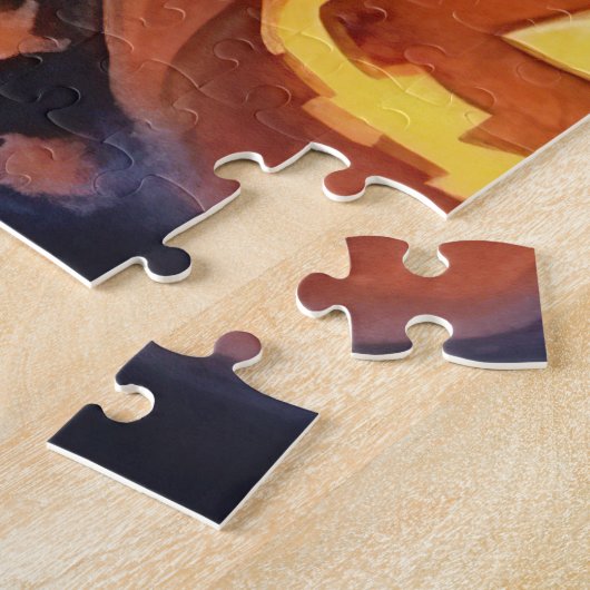 Halloween Goldendole met pompoenen eng Legpuzzel (Zijkant)