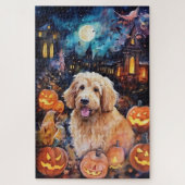 Halloween Goldendole met pompoenen eng Legpuzzel (Verticaal)
