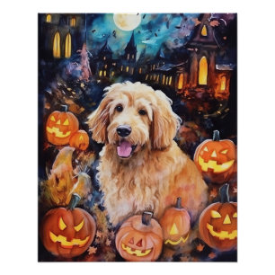 Halloween Goldendole met pompoenen eng Perfect Poster