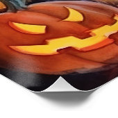 Halloween Goldendole met pompoenen eng Perfect Poster (Hoek)