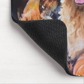 Halloween Goldendoodle Met Pompoenen Eng Muismat (Hoek)