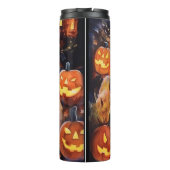 Halloween Goldendoodle Met Pompoenen Eng Thermosbeker (Achterkant)