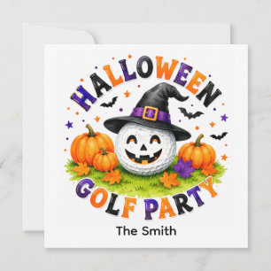 Halloween Golf Feest Heksenhoed Golfbal Kaart