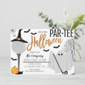 Halloween Golf Party uitnodiging (Staand voorkant)