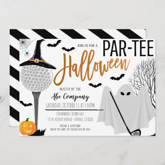 Halloween Golf Party uitnodiging (Voorkant / Achterkant)