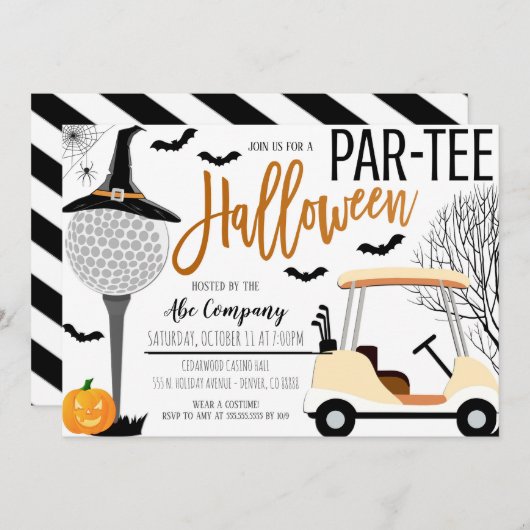 Halloween Golf Party uitnodiging (Voorkant / Achterkant)