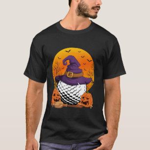 Halloween Golf Player Witch Pet Pumpkin Golf Fan T-shirt