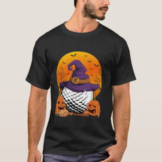Halloween Golf Player Witch Pet Pumpkin Golf Fan T-shirt