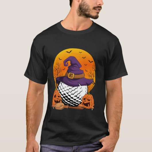 Halloween Golf Player Witch Pet Pumpkin Golf Fan T-shirt (Voorkant)