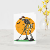 Halloween Golf Skeleton Golfer Grappig Halloween G Kaart (Gele Bloem)