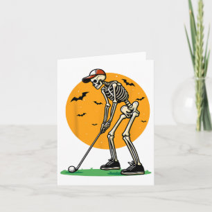 Halloween Golf Skeleton Golfer Grappig Halloween G Kaart