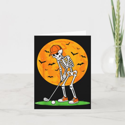 Halloween Golf Skeleton Soky Golfer Halloween Golf Kaart (Voorkant)