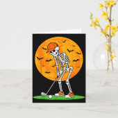 Halloween Golf Skeleton Soky Golfer Halloween Golf Kaart (Gele Bloem)