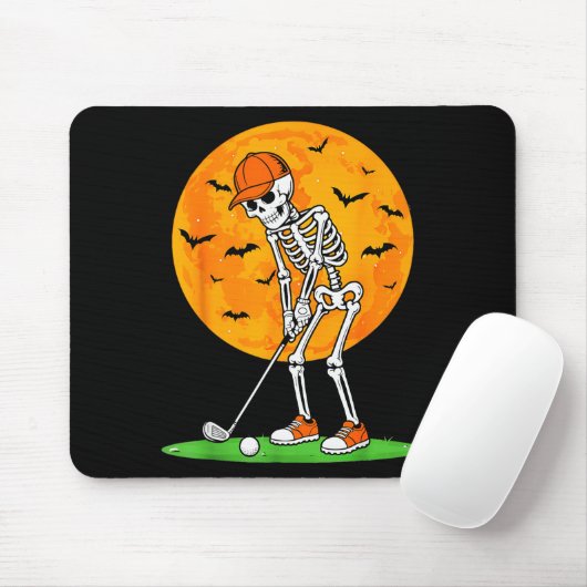 Halloween Golf Skeleton Soky Golfer Halloween Golf Muismat (Met muis)