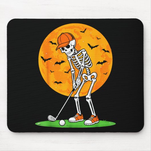 Halloween Golf Skeleton Soky Golfer Halloween Golf Muismat (Voorkant)