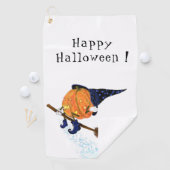 Halloween Golf Towel Witch Pumpkin Flying Broom Golfhanddoek (Insitu)