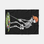 Halloween Golfer Golf Player Skeleton Golf Funny M Fleece Deken (Voorkant (Horizontaal))