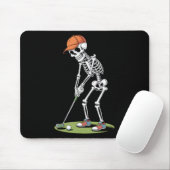 Halloween Golfer Golf Player Skeleton Golf Funny M Muismat (Met muis)