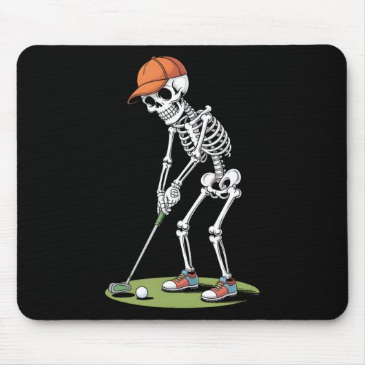 Halloween Golfer Golf Player Skeleton Golf Funny M Muismat (Voorkant)
