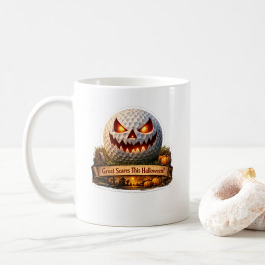 Halloween-golfmok Koffiemok (Met donut)