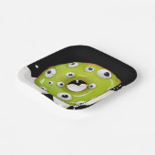 Halloween Googley Eyed Groen Monster Donut Papieren Bordje (Gebogen)