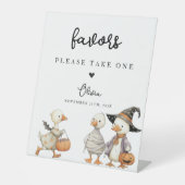 Halloween Goose Favors Sign personalized Reclamebord Met Voetstuk (Voorkant)