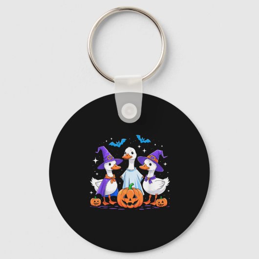 Halloween Goose Ghost Pumpkin Witch Costume Soky F Sleutelhanger (Voorkant)