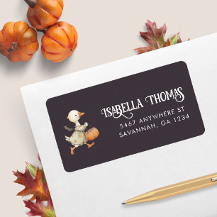 Halloween Goose Grey Kids Verjaardag Terug Adres Etiket