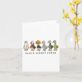 Halloween Goose Just Spooky Funny Halloween Goose Kaart (Gele Bloem)