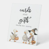 Halloween Goose Kaarten en Gifts Sign gepersonalis Reclamebord Met Voetstuk (Voorkant)