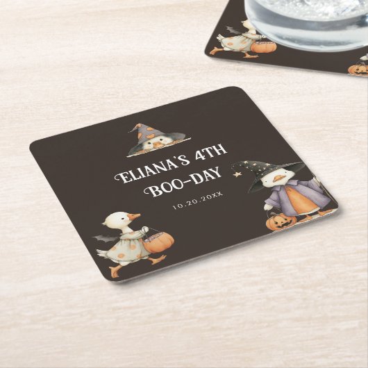 Halloween Goose Kids Verjaardag Kostuumfeest Kartonnen Onderzetters (Schuin)