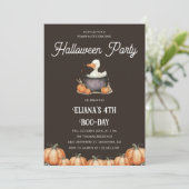 Halloween Goose Kids Verjaardag Pompoen Decoreren Kaart (Staand voorkant)