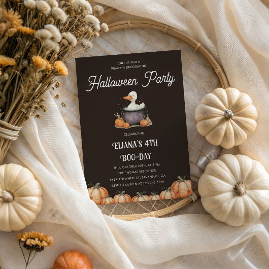 Halloween Goose Kids Verjaardag Pompoen Decoreren Kaart