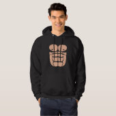 Halloween Gorilla Borstkostuum Sixpack Aap Hoodie (Voorkant volledig)
