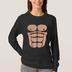 Halloween Gorilla Borstkostuum Sixpack Aap T-shirt