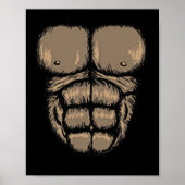 Halloween Gorilla Chest Costume Cute Monkey Musea Poster (Voorkant)