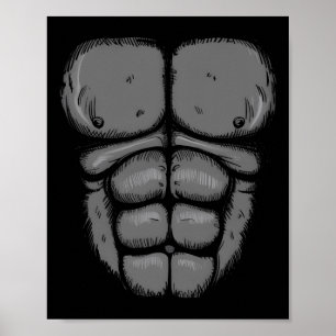 Halloween Gorilla Monkey Belly Borst Kostuum Manne Poster