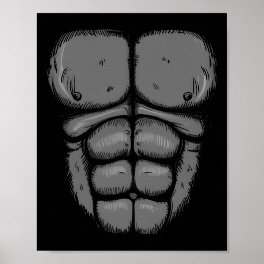 Halloween Gorilla Monkey Belly Borst Kostuum Manne Poster (Voorkant)