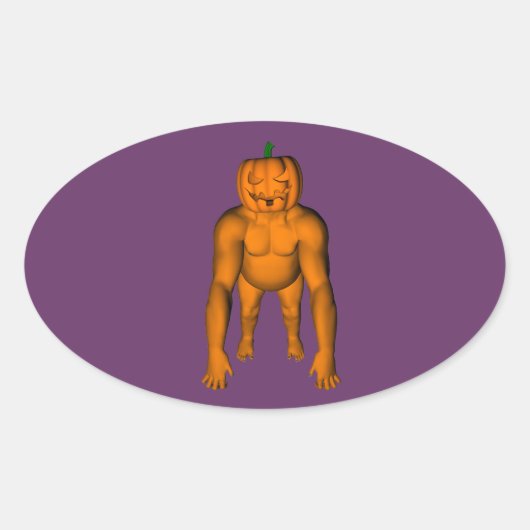 Halloween Gorilla Ovale Sticker (Voorkant)