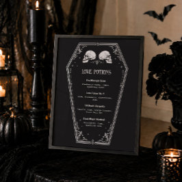 Halloween Goth Trouw Bruiloftsfeest Drankmenu  Poster