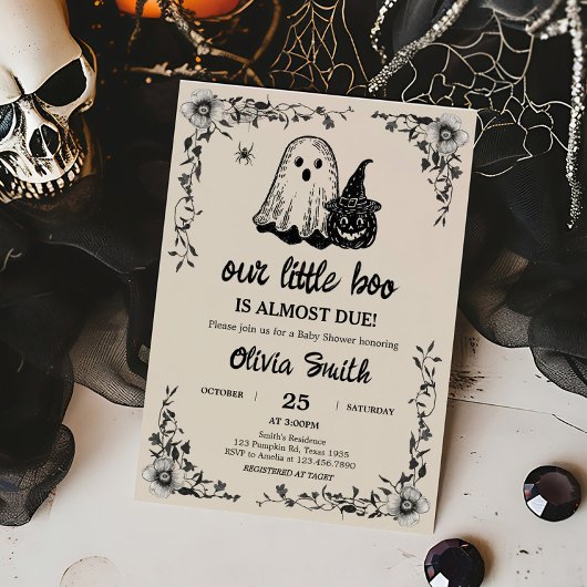 Halloween Gothic  Baby shower Kaart